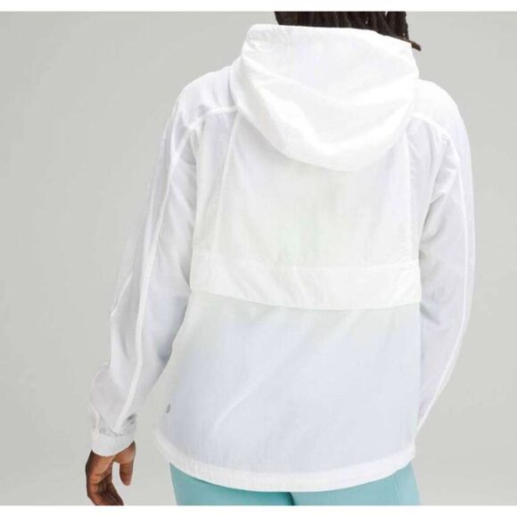 LULULEMON ATHLETICA Hood Lite Jacket In White Size 8 - Picture 2 of 5